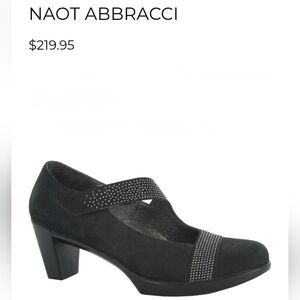 Naot Women's Abbracci Black & Silver Maryjane Heels Sz 41 US 10. NWOT